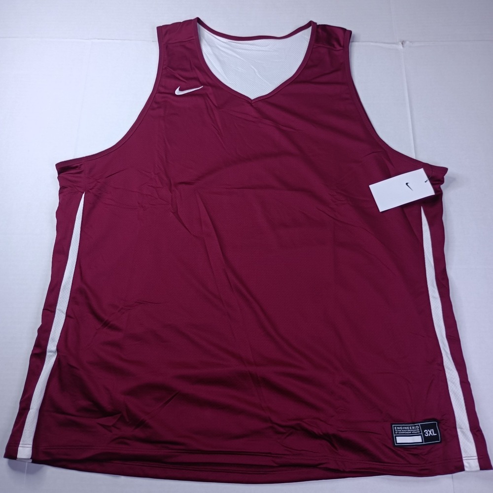 Nike Dri-FIT Basketball Jersey Men's Size 3XL Cardinal Red Reversible DN5212-612